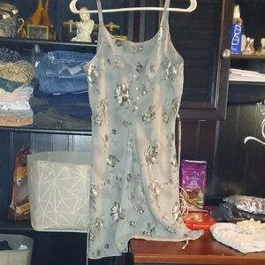 Elegant Floral Spaghetti Strap Mini Dress